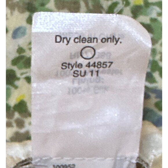 J Crew Floral Green & Cream Sleeveless Silk Dress Size 8 Adjustable Straps - Picture 10 of 12